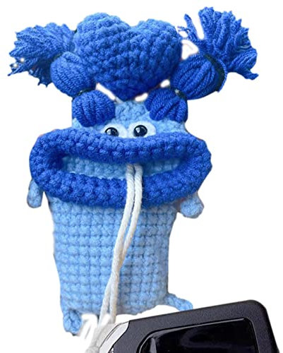 Moxeupon Pochette Porte-clés - Cache-clés de Voiture au Crochet pour Bouche de Saucisse Mignonne - Couverture de clé de Voiture de Bouche de Saucisse de Porte-clés tricotée à la Main pour des clés à