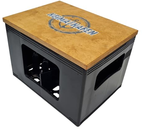 BierEx Bierkastensitz Bierkistensitz aus Holz Sitzauflage für Bierkisten, Hocker, Sitzkissen für Getränkekisten (Heimathafen)