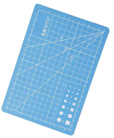 Schneidematte, A5, PVC, selbstheilend, Schneidematte, Bastelmatte zum Nähen, Quilten, Basteln (blau)