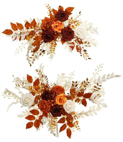 LEMCC 2 Stück Hochzeitsbogen-Blumen, Künstliches Blumenarrangement, Kunstblumen-Swag-Set, Hochzeits-Willkommensschilder, Blumendekorationen für Hochzeitsdekoration, Zeremonie und(#1)