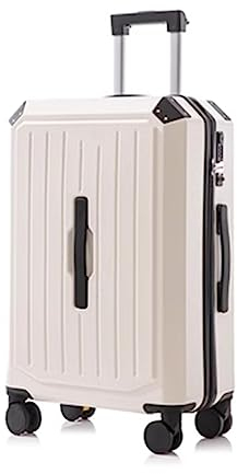 ALEjon Valise à roulettes Blanche de Grande capacité avec Port de Chargement, Verrouillage par Mot de Passe, Porte-gobelet - 28 Pouces
