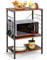 COSTWAY Kitchen Baker’s Rack, 3-Tier Microwave Oven Stand with 10 Hanging Hooks, Open Shelves & Metal Frame, Industrial Utility Storage Shelf Organizer for Dining Living Room