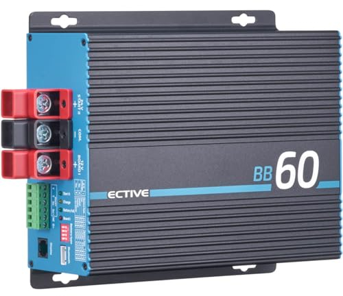 ECTIVE Laderegler BB60-24V auf 12V, 60A, B2B, Bluetooth, Überlastungsschutz, Temperatursensor - Autobatterie Ladegerät, Ladebooster, Batterieladegerät für Nass, AGM, Gel, SLA,4xLiFePO4