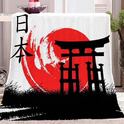 Kuscheldecke Flauschig Japan 3D Decke 150x200 Erwachsene Kinder Wohndecke Japanischer Stil Weich und Warme Flanell Fleecedecke für Sofadecke Couchdecke Tagesdecke m1718