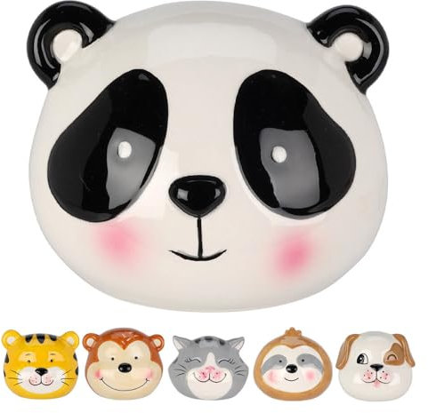 Murago - Mini Panda Spardose ca. 9x7,5x7cm - Dekoration für Kinderzimmer kleine Skulptur Dekofigur Keramik Tierfigur