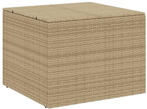 vidaXL Gartentruhe, Kissenbox Auflagenbox mit Deckel, Gartenbox Garten Aufbewahrungsbox mit wasserfestem Beutel, Spielzeugbox Gartenmöbel, Beige 291L Poly Rattan