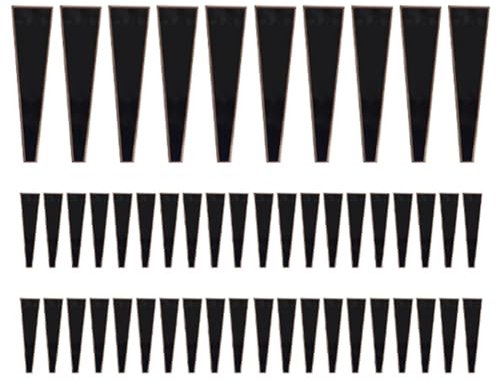 Janasiba 50 Stück einfache -Hülsen, Verpackung für Blumenstrauß aus Kunststoff, für Valentinstag, Farbe: Schwarz