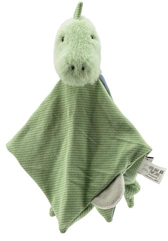Sterntaler Schmusetuch S Dino Rexi - Baby Kuscheltuch aus weichem Flausch - Baby und Kinder Schnuffeltuch zum Greifen und Entdecken - Kuscheltier mit Rassel für zu Hause & Unterwegs, pudergrün
