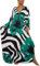 Bsubseach Kaftan Dresses for Women Plus Size Beach Swimsuit Cover Up V Neck Caftan Dress Loungewear Peacock Green Flower