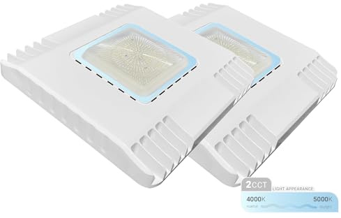 NUWATT 150W Waterproof LED Canopy Lights for Gas Station, 4000K/5000K Selectable, 21250LM, Dimmable, 120-277V, IP67 Rated, Indoor & Outdoor LED Parking Garage Lighting or Light for Carport