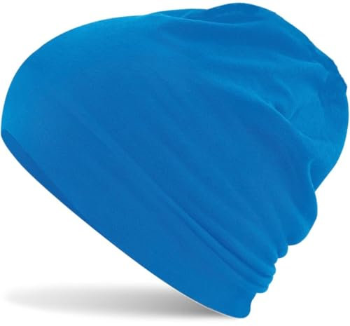 Hatstar Baumwoll Jersey Damen Beanie Mütze (12 | royal)
