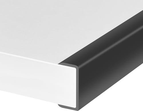 Borde de Goma, Protector Autoadhesivo en Forma de U para tableros de contrachapado, estantes y Laterales de Puertas de Madera. Tamaño 38 mm, Apto para 37-39 mm, Longitud 3 m.