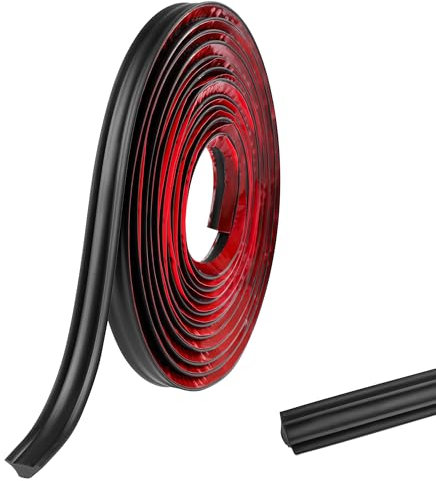 5M PVC Joint d'Étanchéité Autocollant Bordure de Finition Plan de Travail Cuisine Angle Mur, Joint Mur Intérieur Profil Finition Bande Finition Calfeutrage Moulure Plinthe,19mmx10mm Noir Mat