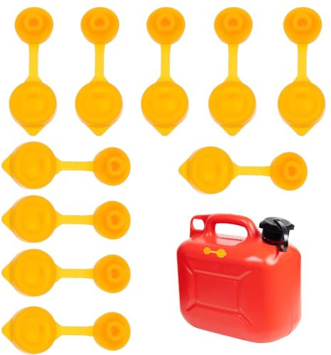 Sibba Fuel Gas Can Vent Caps 10 Pcs Universal Replacement Set for Gallon Cans Flexible Pour Nozzle Gasket Stopper Enhance Flow Prevent Spillage Cap Collar Garage Workshop Transfer in Automotive