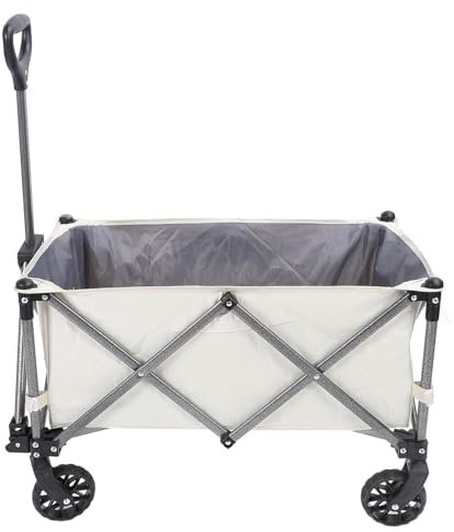 Klappbarer Wagen, Werkzeugwagen mit Rädern, 330,7 Pfund Tragkraft, Robuste Rollwagen mit Griffstange und Stahlrahmen, für Camping, Angeln, Strand, Grillen