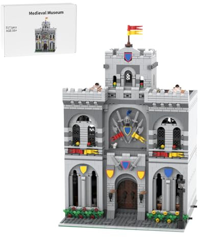 BlocteckToy Mittelalterliche Museum 3171 Teile Klemmbausteine Mittelalterliches Architecture Haus Gebäude Set, MOC-172749