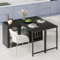 Merax Table de bar extensible avec espace de rangement, rotative à 360 °, table à manger pliable, avec portes coulissantes en verre, étagères à épices, espace de rangement à droite, pour cuisine, bar