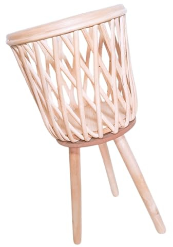 Blumenhalter, Rattan, 50 cm, Pflanzenregal, Aufbewahrung, handgefertigt, für Wohnzimmer, Balkon, Haus, Innenbereich, Garten, Haushalt