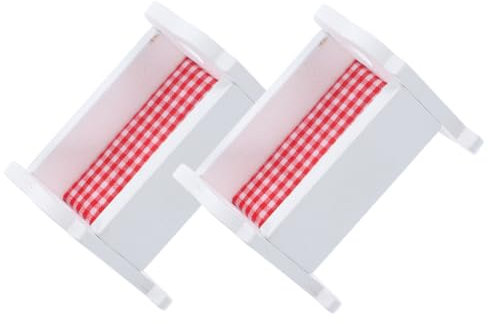 ibasenice 2stücke Mini Babybett Für Konstruierte Mit Matratze Für Miniaturmöbel-Dekoration Und