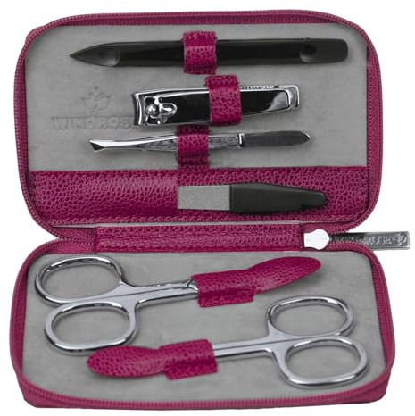 WINDROSE 6-teilig Maniküretui Beluga/Leder (Berry)