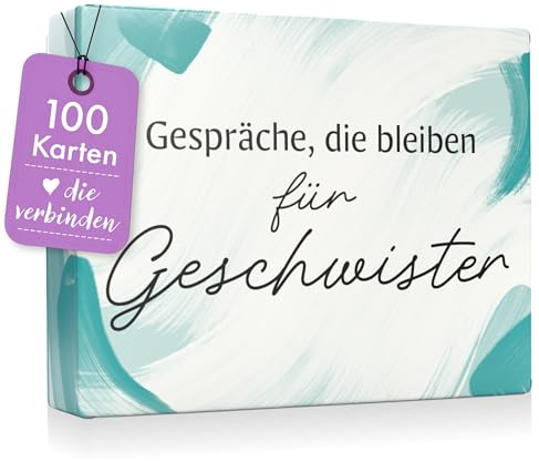 Inovida Deep Talk Kartenspiel für Geschwister – 100 Fragen über Kindheit, Erinnerungen und Träume – Erzähl doch mal Karten – Gesprächskarten Geschwister – Erzählt euch mehr – Spiel für Erwachsene