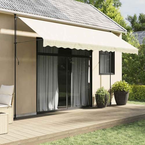 Pergola, tenda da sole retrattile, 400 x 150 cm, in tessuto e acciaio per balcone, terrazza, giardino, baldacchino