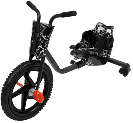 Drift Scooter 90x68x60cm 4 Gänge Drift Trike 80kg Tragkraft, Verstellbares Design, Drift Cart mit Schalensitz und rutschfeste Pedale, für 6 Jahre und älter