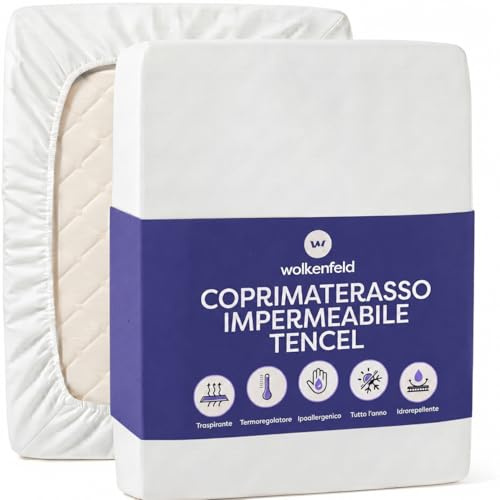 Wolkenfeld Matratzenschutz Wasserdicht 140x200cm Premium aus Tencel - Atmungsaktiver und thermoregulierender Matratzenschoner - gegen Flüssigkeiten, Milben und Bakterien - Für Matratzen bis 30 cm Höhe