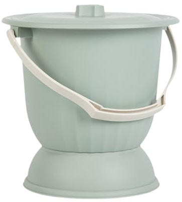 Woideklu Recipiente para Escupir, Cubo para Urinario, Orinal, Botella de Inodoro con Tapa, Material PP, Mango Ergonómico, Portátil, Antideslizante, Adecuado Pa, Verde