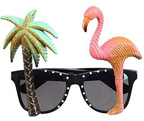OFKPO Party Sonnenbrille Deko Brille für Strandparty Foto Stützen (Palme & Flamingo)