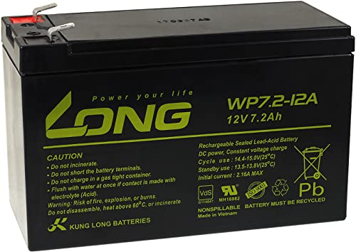 KungLong Bleiakku MP7,2-12B VDs kompatibel mit Panasonic Typ LC-R127R2PG1, 12V, Lead-Acid