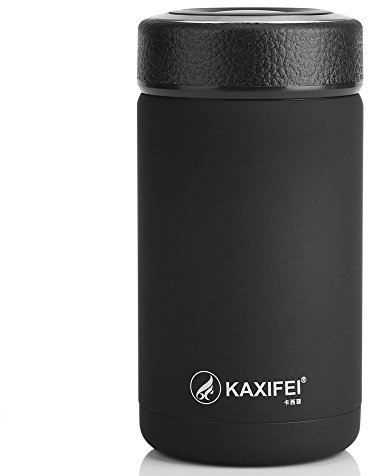 Travel Mug,Stainless Steel Vacuum Thermal Insulated Travel Mug Bottle with Removable Tea Strainer Flask Coffee Cup(Black)