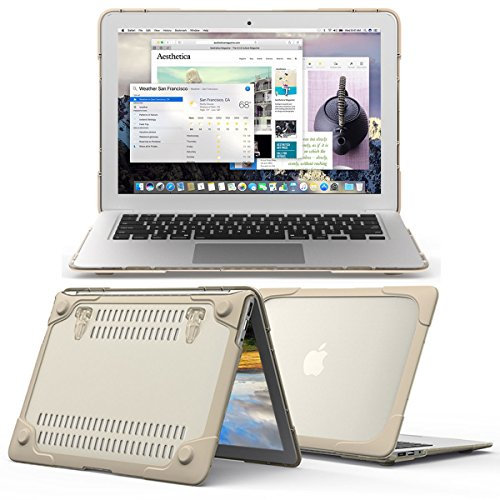 Custodia rigida per MacBook Air da 13 pollici, ultra sottile, liscia e trasparente, in silicone, per Apple MacBook Air da 13 pollici (modelli: A1369 e A1466), colore: cachi