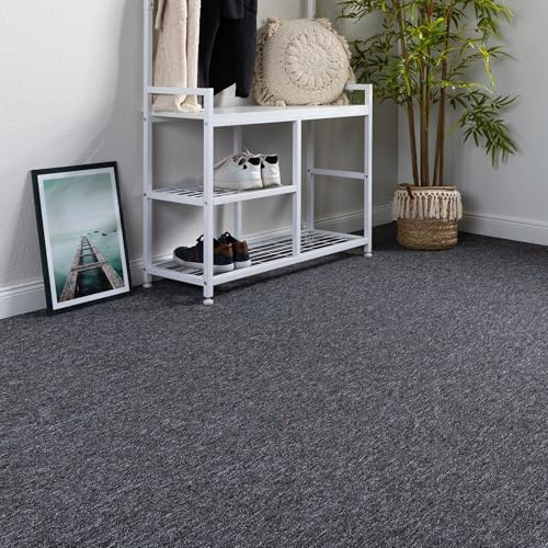 Steffensmeier Teppichboden Meddon Meterware | Auslegware für Kinderzimmer Wohnzimmer Schlafzimmer | Anthrazit, Größe: 200x400 cm
