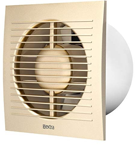 Bathroom / Wall Fan / Extractor Fan / Diameter 125 mm / Quiet for Kitchen / Bathroom / Toilet / Gold