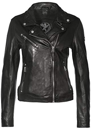 Gipsy Damen Lederjacke PGG W14 LEGV Nieten (3XL, Schwarz)