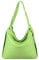 ITALYSHOP24.COM OBC Damen Tasche Rucksack 2 in 1 Umhängetasche Schultertasche Umhängetasche Daypack Leder Rucksacktasche Shopper Backpack Freizeitrucksack (Apfelgrün (echtes Leder))