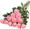 Hawesome 12PCS Artificial Roses Fake Flowers Single Long Stem Blooms With Rose Buds Wedding Decoration Bridal Bouquet Decorative Flower Arrangement Home Decoration Party Centerpieces in Pink