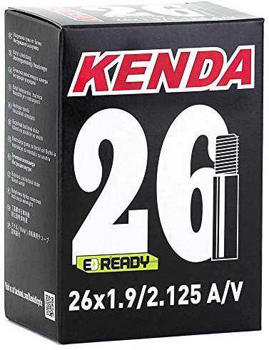 Cámara de Aire para Bicicleta - Válvula Schrader de 28 mm - 26 x 1.9/2.125 - Espeso de 1 mm - Cámara de Bicicleta Antipinchazos con Autosellante Incorporado - Negro - Kenda