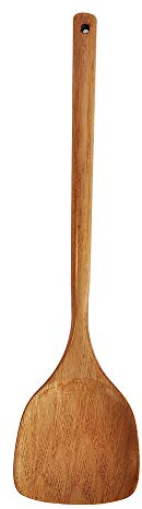 Spatola lunga in legno per cottura di riso, pala per wok antiaderente, manico rotondo e pentole, spatola in legno, paletta per riso