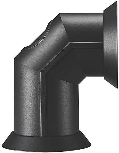 Black Plastic 90 deg Bend Decorative Focal Electric Stove Flue Pipe