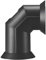 Black Plastic 90 deg Bend Decorative Focal Electric Stove Flue Pipe