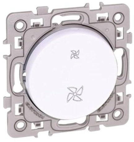 Interrupteur VMC 2 positions Square 1 poste - 10AX - 250V - Blanc