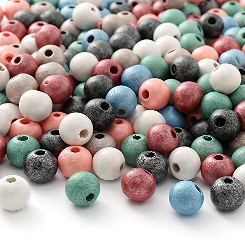 HERZWILD bunte holzperlen zum auffädeln 500stk holzperle farbig bastelnperlen f. DIY schmuck Herstellung (Pearl color)