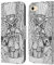 Head Case Designs Offizielle Mad Dog Art Gallery Onkel Sam Hund Schwarz und Weiss Doodle Leder Brieftaschen Handyhülle Hülle Huelle kompatibel mit Apple iPhone 7/8 / SE 2020 & 2022