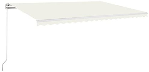 vidaXL Gelenkarmmarkise Einziehbar Markise Sonnenmarkise Balkonmarkise Sonnenschutz Sichtschutz Fenster Terrasse Garten 500x350cm Creme
