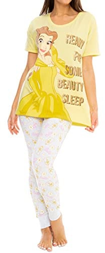 Disney Damen Schlafanzug Belle Gelb Small
