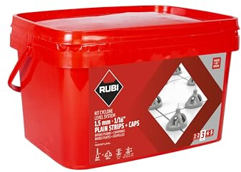 Rubi | Kit Cyclone Level System | Kit Consists of 300 Clips 1,5 mm and 100 Reusable Caps | Tile Leveling System for Tile Formats from 30x30 cm (12”x12”) or Bigger | Stone Tile