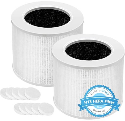 2 Pack Core Mini H13 True HEPA Replacement Filter for LEVOIT Core Mini Air Purifiers, 3-in-1 Core Mini-RF Filter Replacement