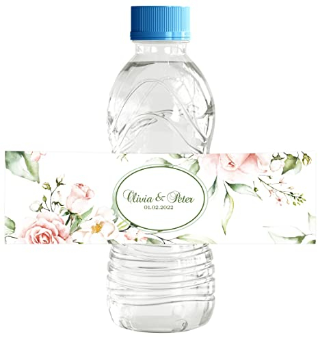 Darling Souvenir Wasserflasche Etiketten Floral Thema Einfach zu bedienen Party Supplies Save The Date Aufkleber für Wasserflasche Ideale Verlobungsfeier Hochzeit Geburtstag Party - 32 Stück